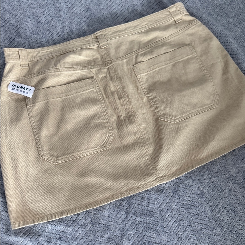NWT Old Navy High-Rise Button-Front Mini Skirt - Khaki - 18 - Picture 7 of 7